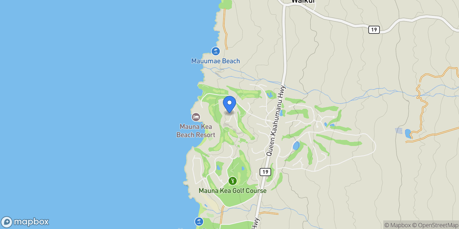 Map showing 62-5145 Hapuna Pl, Kamuela, HI 96743, Waimea, Hawaii, United States.
