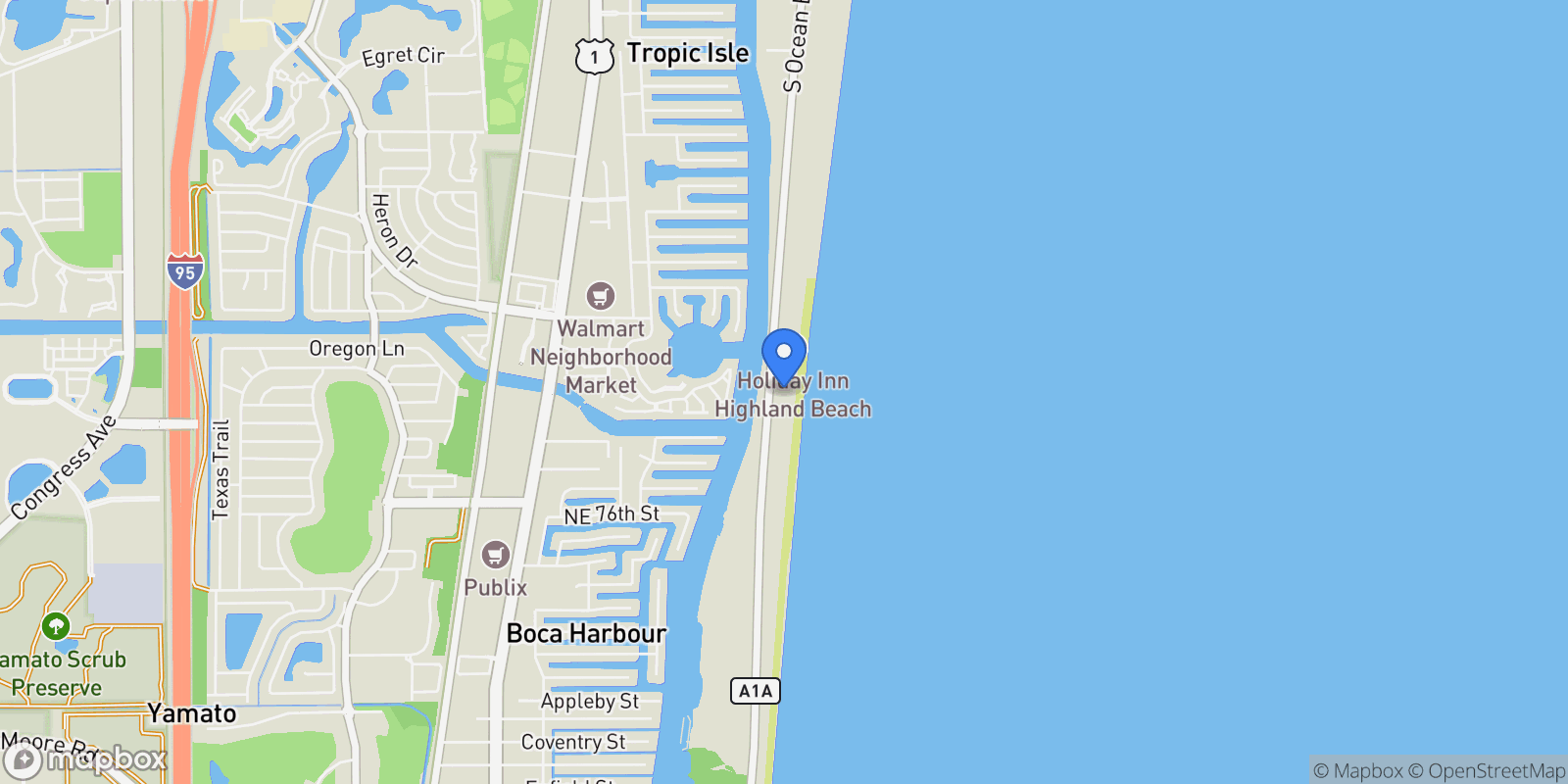 Map showing 2917 S Ocean Boulevard 104, Boca Raton, Florida, United States.