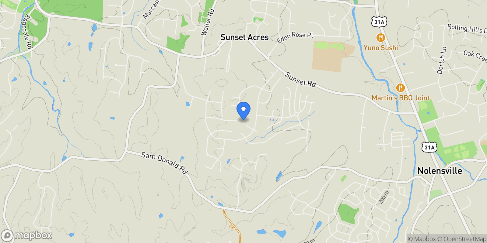 Map showing 1818 Eaves Ct, Nolensville, Tennessee, United States.