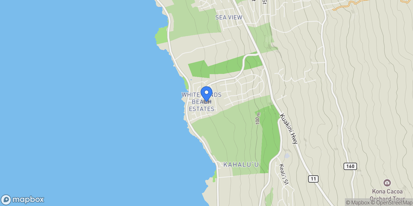 Map showing 77-153 Hooilina Ct, Kailua-kona, HI 96740, Kailua-Kona, Hawaii, United States.