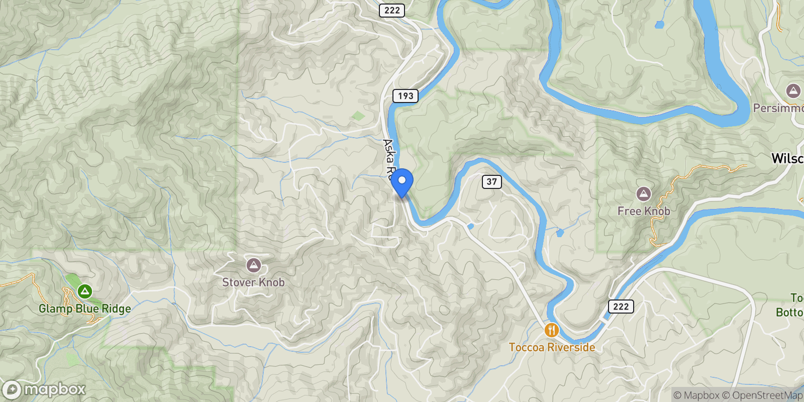 Map showing 7022 Aska RD, Blue Ridge, Georgia, United States.