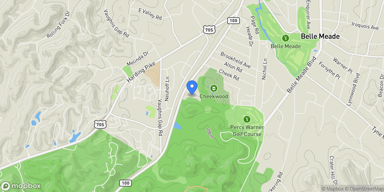 Map showing 113 Cheekwood Ter, Nashville, Tennessee, United States.