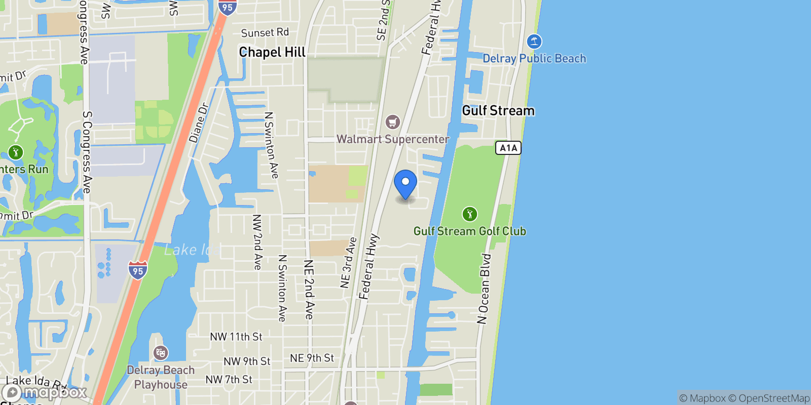 Map showing 2570 Avenue Au Soleil, Delray Beach, Florida, United States.