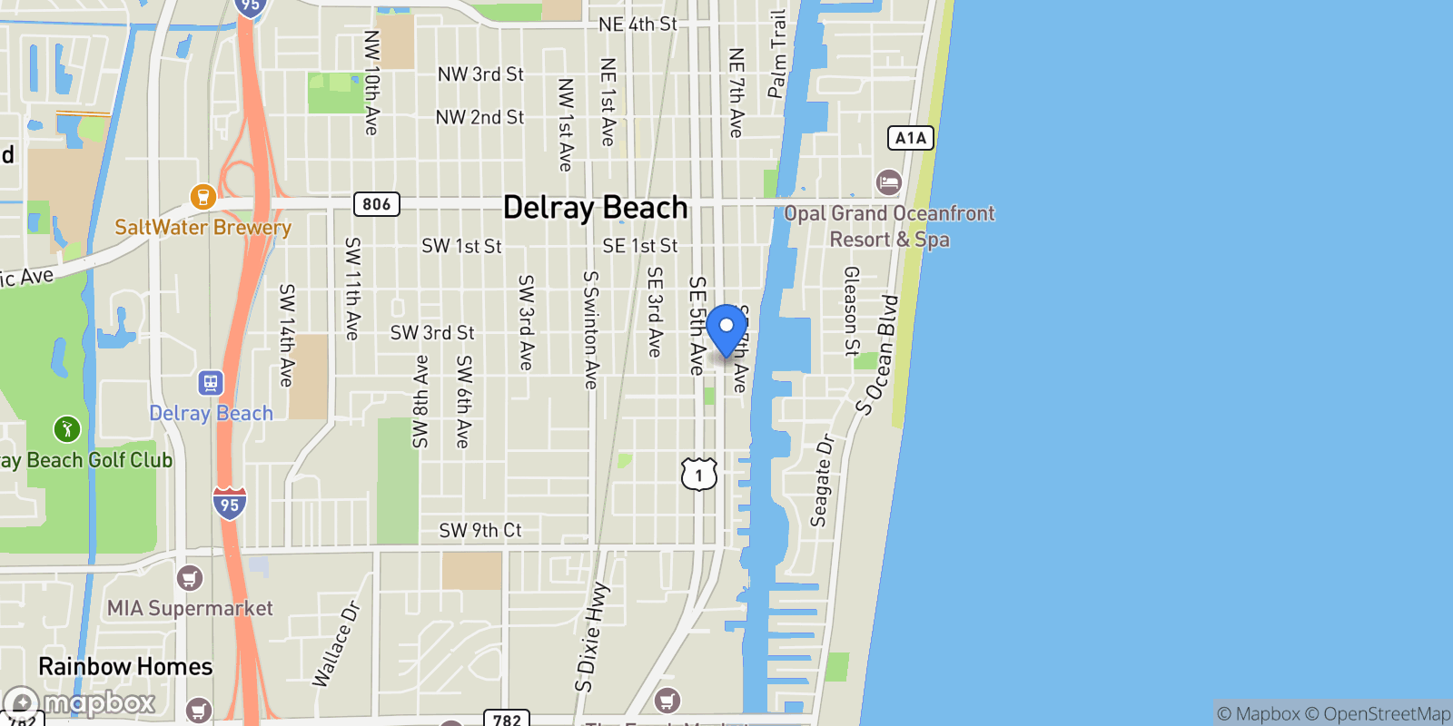 Map showing 365 SE 6th Avenue 403, Delray Beach, Florida, United States.