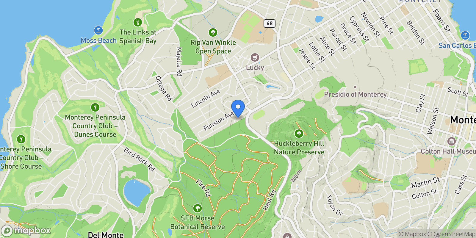 Map showing 1107 Austin Avenue, Pacific Grove, CA 93950, Pacific Grove, California, United States.