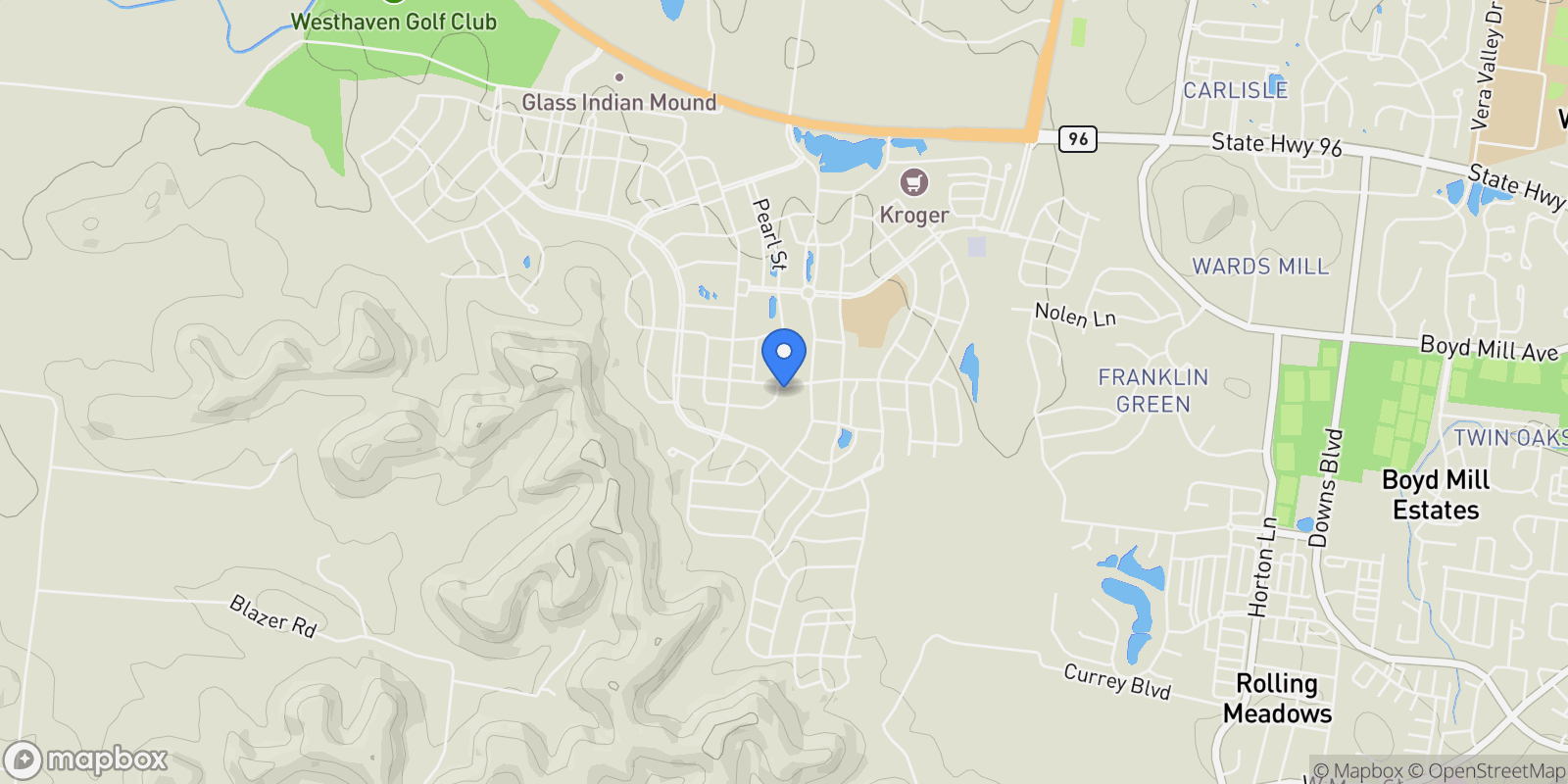 Map showing 500 Pearre Springs Way, Franklin, Tennessee, United States.