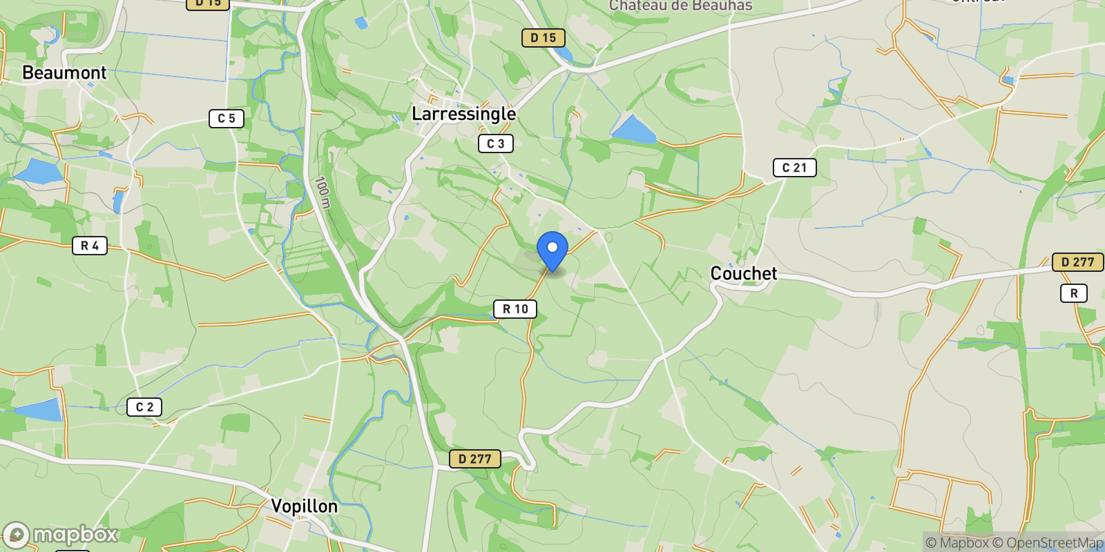 Map showing Larressingle, Occitanie, France.