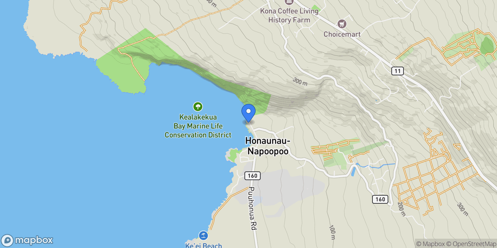Map showing 82-6047 PUUHONUA RD, Captain Cook, HI 96704, Captain Cook, Hawaii, United States.