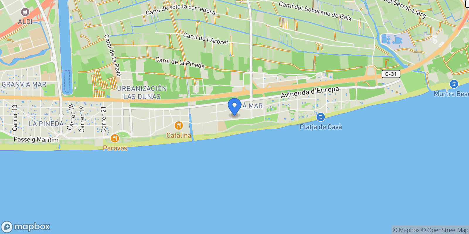 Map showing Baix llobregat, Gavà, BARCELONA, Gavà, Gava, Catalonia, Spain.
