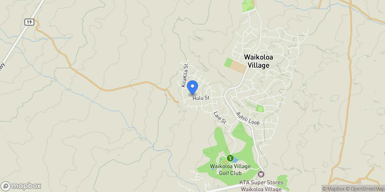 Map showing 68-1693 MALIE ST, Waikoloa, HI 96738, Waikoloa Village, Hawaii, United States.