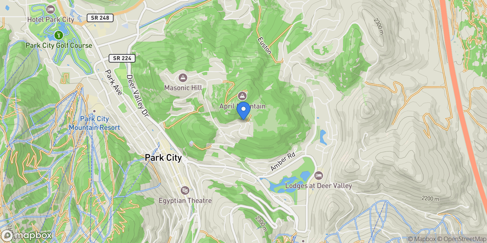 Map showing 1501 APRIL MOUNTAIN DR, Park City, UT 84060, Park City, Utah, United States.