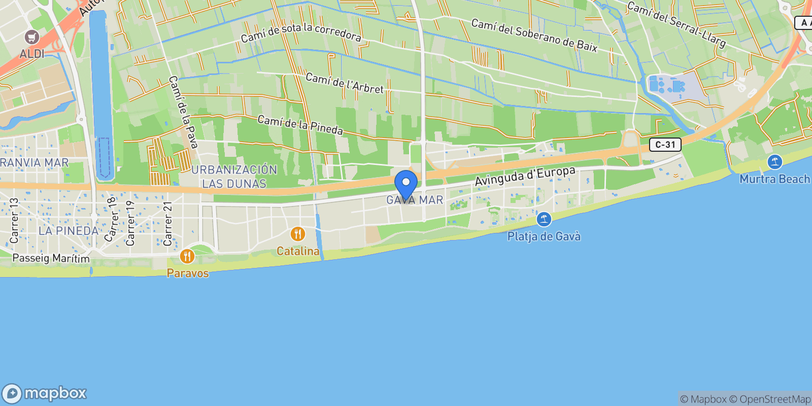 Map showing Baix llobregat, Gavà, BARCELONA, Gavà, Gava, Catalonia, Spain.
