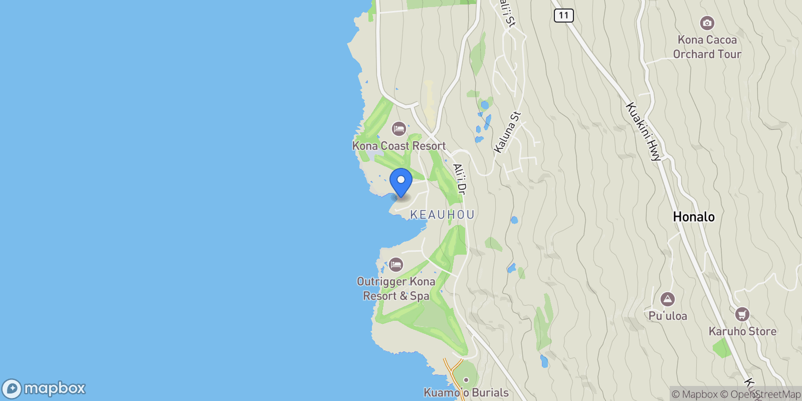Map showing 78-111-A HOLUA RD, Kailua-Kona, HI 96740, Kailua-Kona, Hawaii, United States.