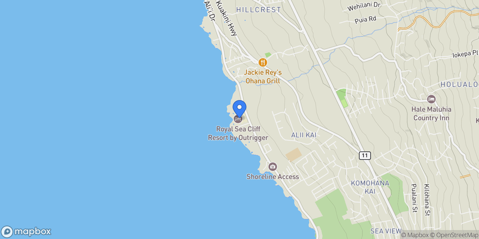 Map showing 75-6040 ALII DR #704, Kailua-Kona, HI 96740, Kailua-Kona, Hawaii, United States.