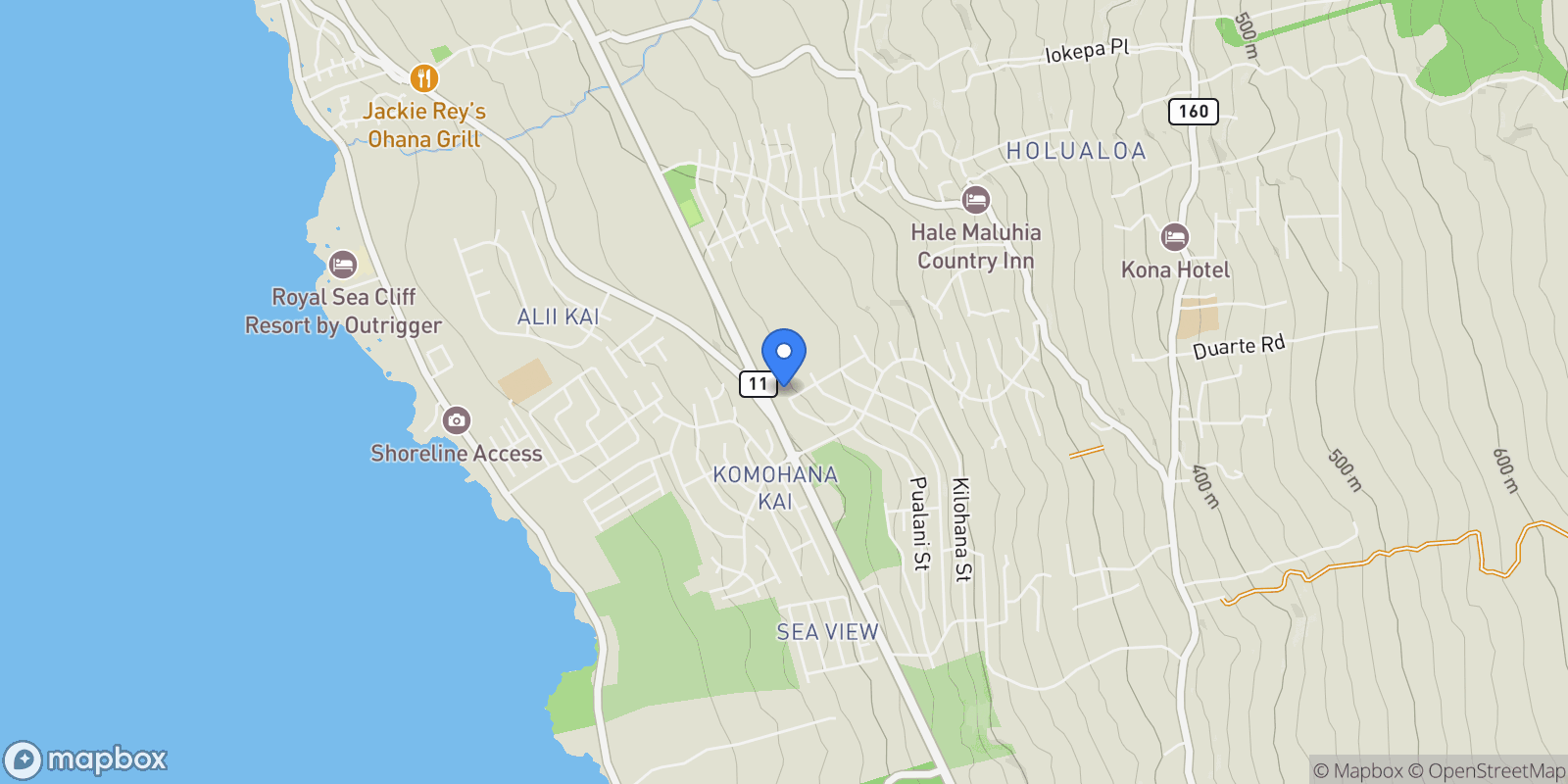 Map showing 76-149 KAMEHAMALU ST, Kailua-Kona, HI 96740, Kailua-Kona, Hawaii, United States.