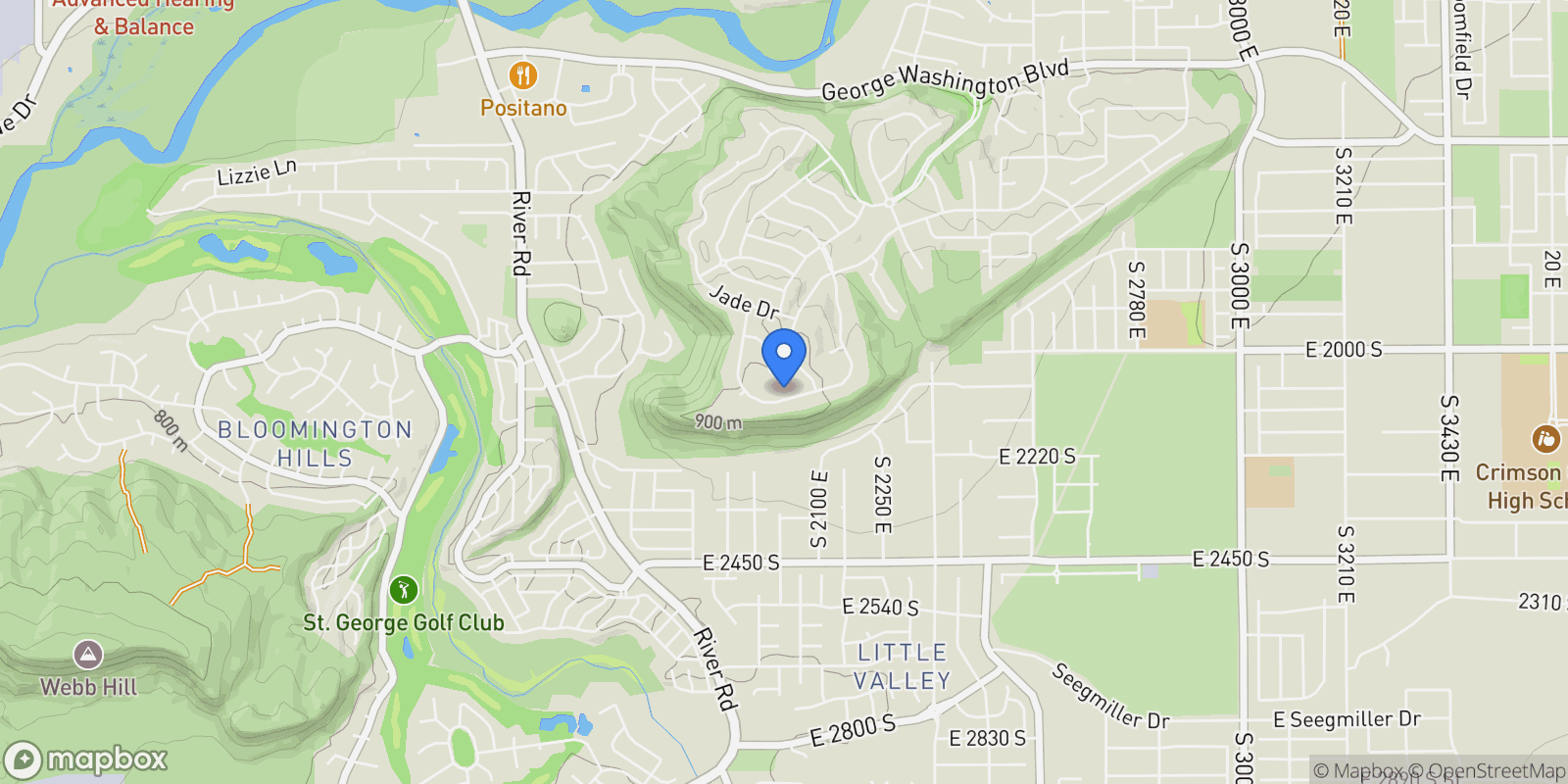 Map showing 2031 E Pinnacle Drive, Other City - Utah, UT 84790, St. George, Utah, United States.