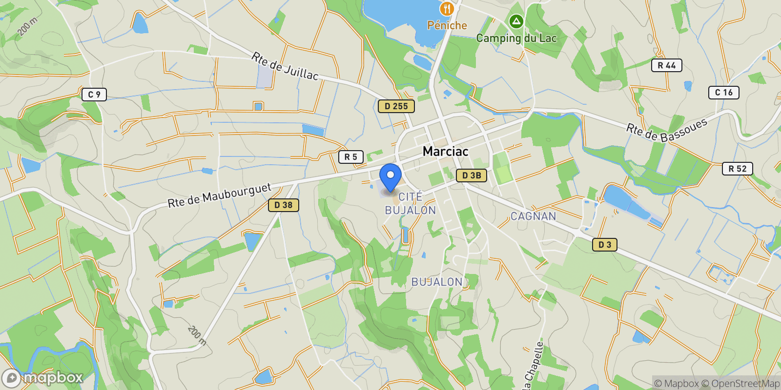 Map showing Marciac, Occitanie, France.