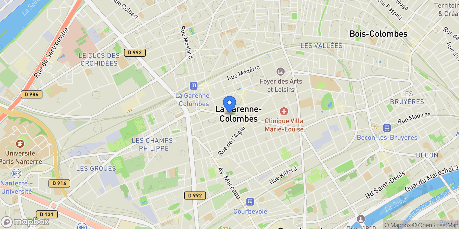 Map showing La Garenne-Colombes, Île-de-France, France.