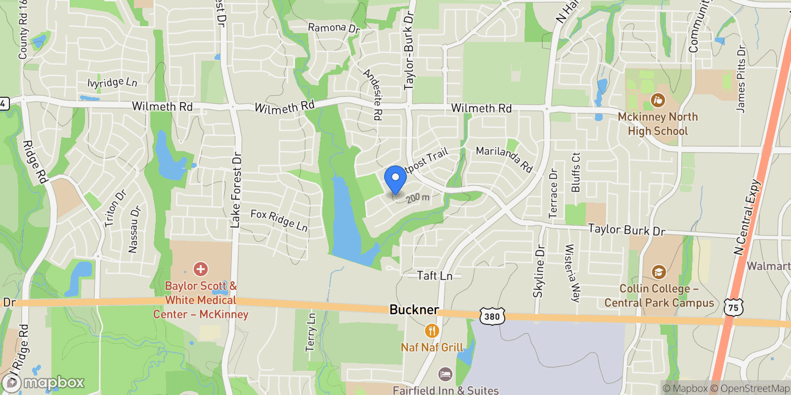 Map showing 4008 Hibiscus Drive, McKinney, Texas, United States.