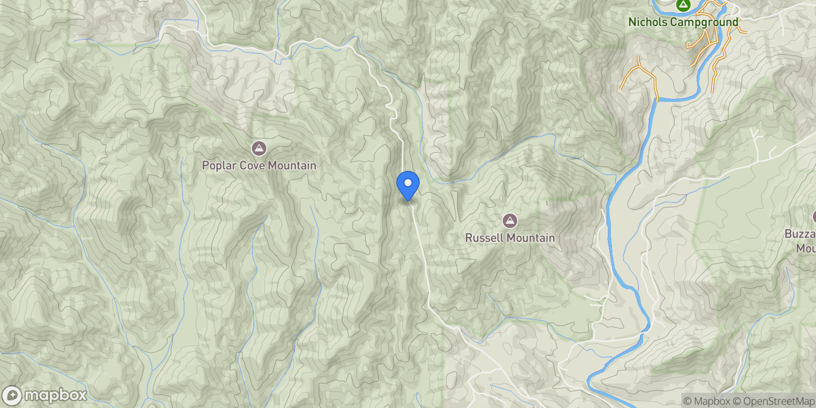 Map showing 2479 Plum Orchard Road, Clayton, Georgia, United States.