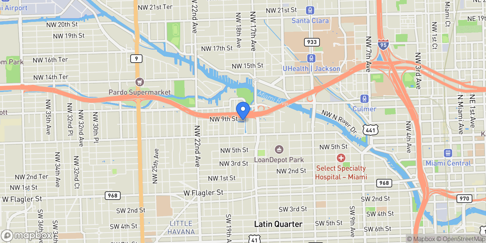 Map showing 848 NW 18th Ave, Miami, Florida, United States.