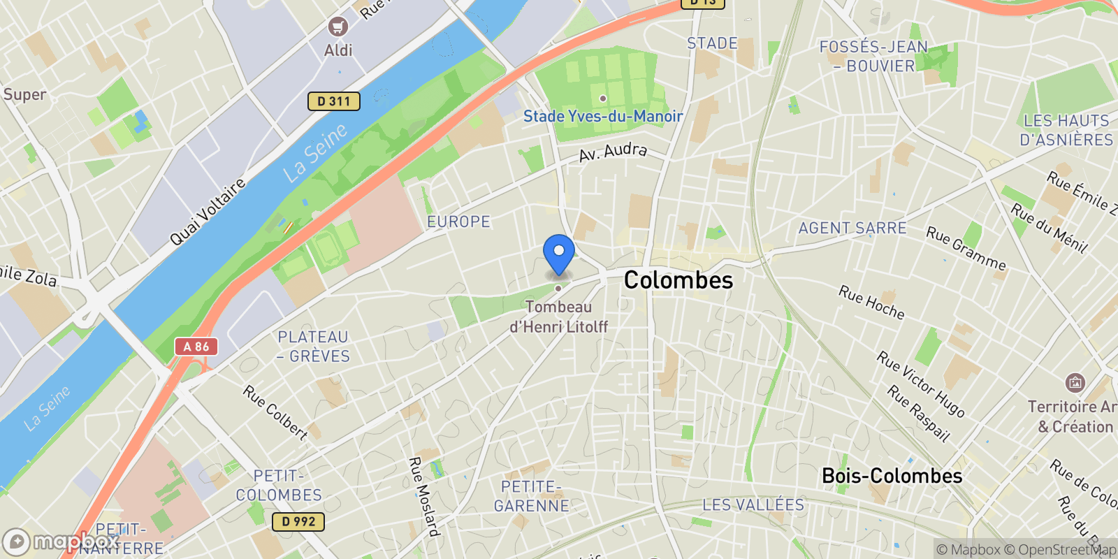 Map showing Colombes, Île-de-France, France.