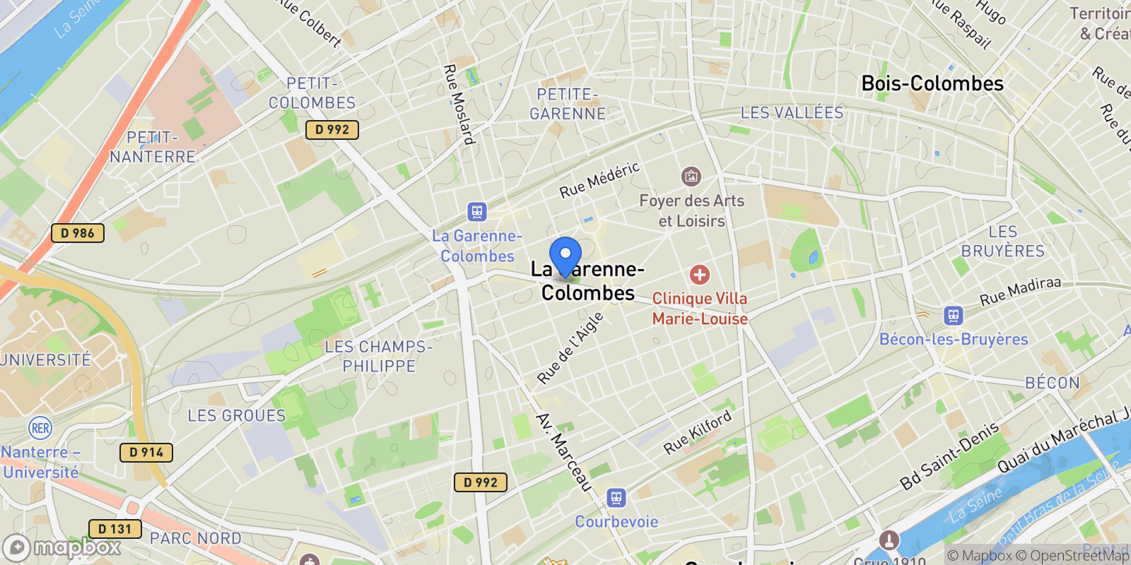 Map showing La Garenne-Colombes, Île-de-France, France.