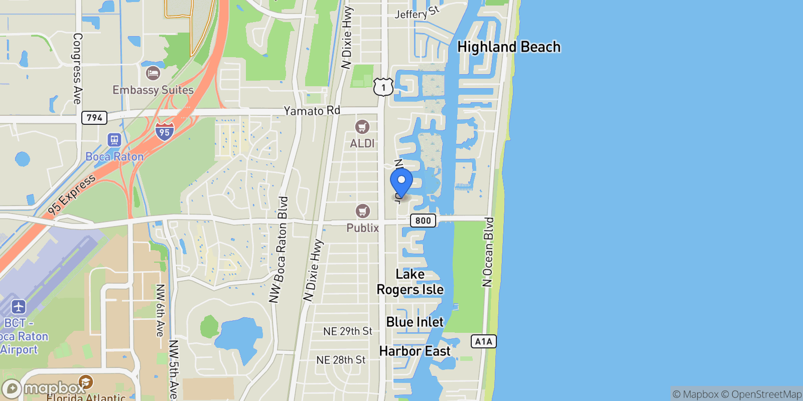 Map showing 4140 Sanctuary Lane, Boca Raton, Florida, United States.