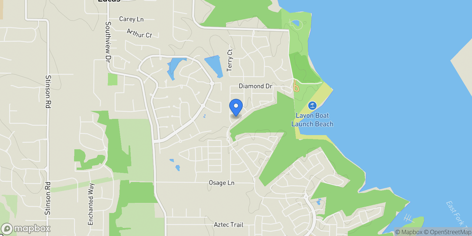 Map showing 1008 Huffines Boulevard, Saint Paul, Texas, United States.
