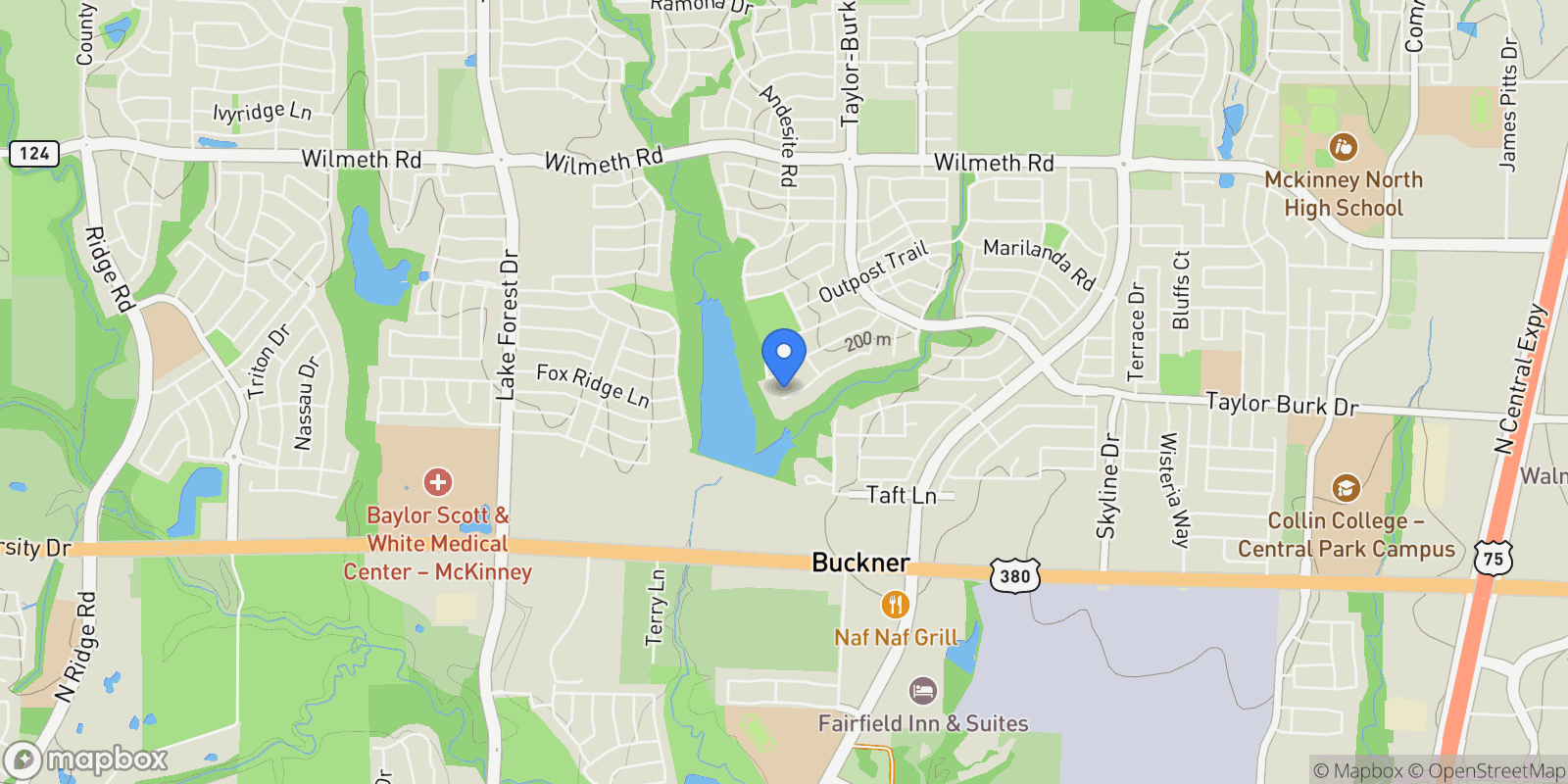 Map showing 4136 Bentsen Street, McKinney, Texas, United States.