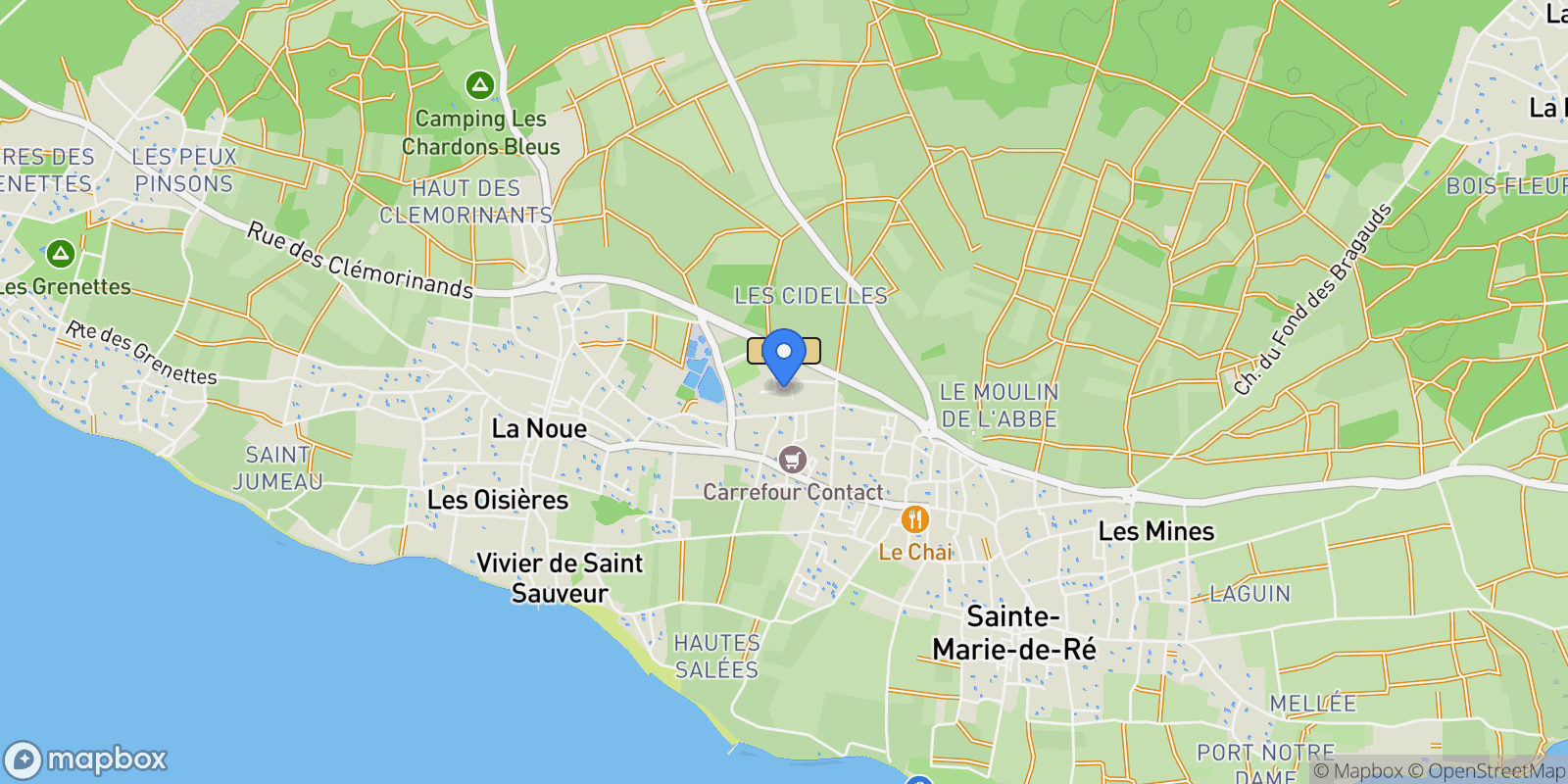 Map showing Sainte-Marie-de-Ré, Nouvelle-Aquitaine, France.