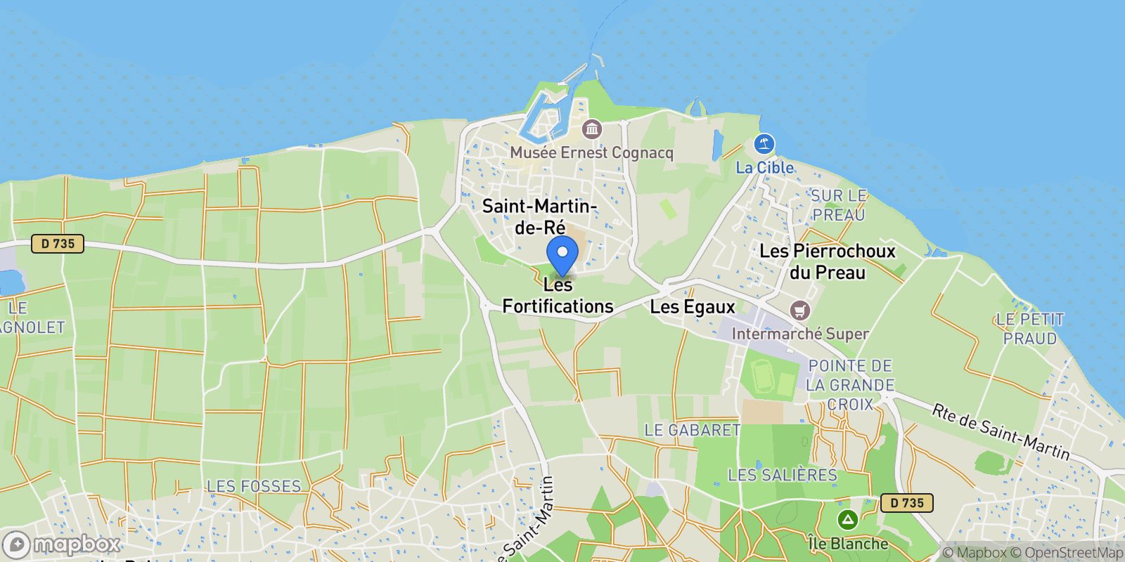 Map showing Saint-Martin-de-Ré, Nouvelle-Aquitaine, France.