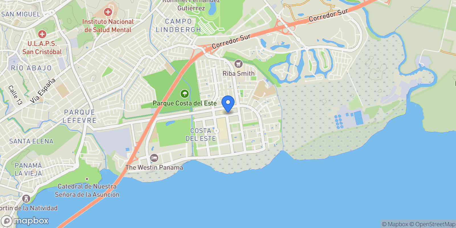 Map showing Panamá COSTA DEL ESTE, Panama City, Panama, Panama.