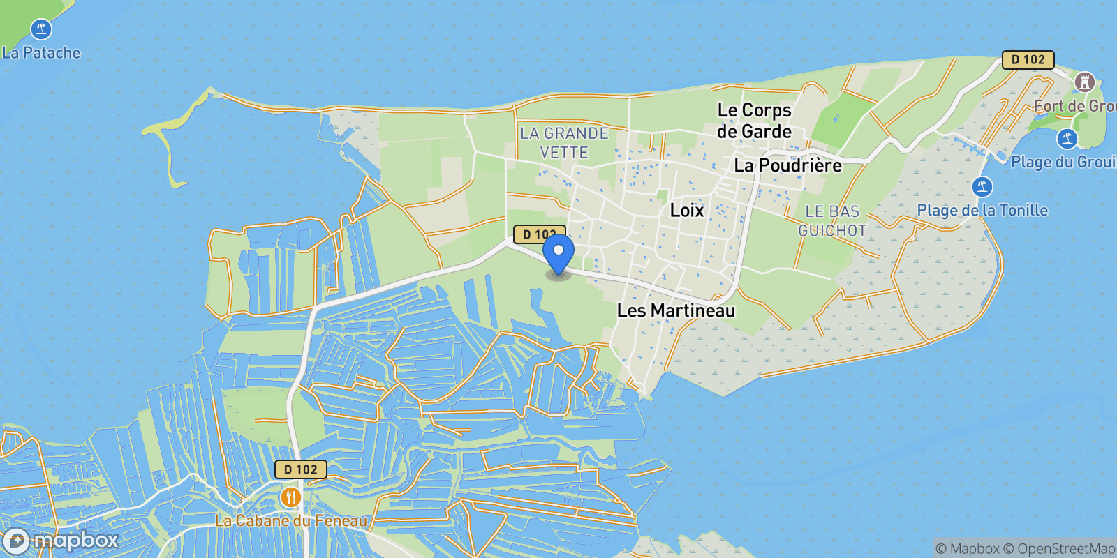 Map showing Loix, Nouvelle-Aquitaine, France.
