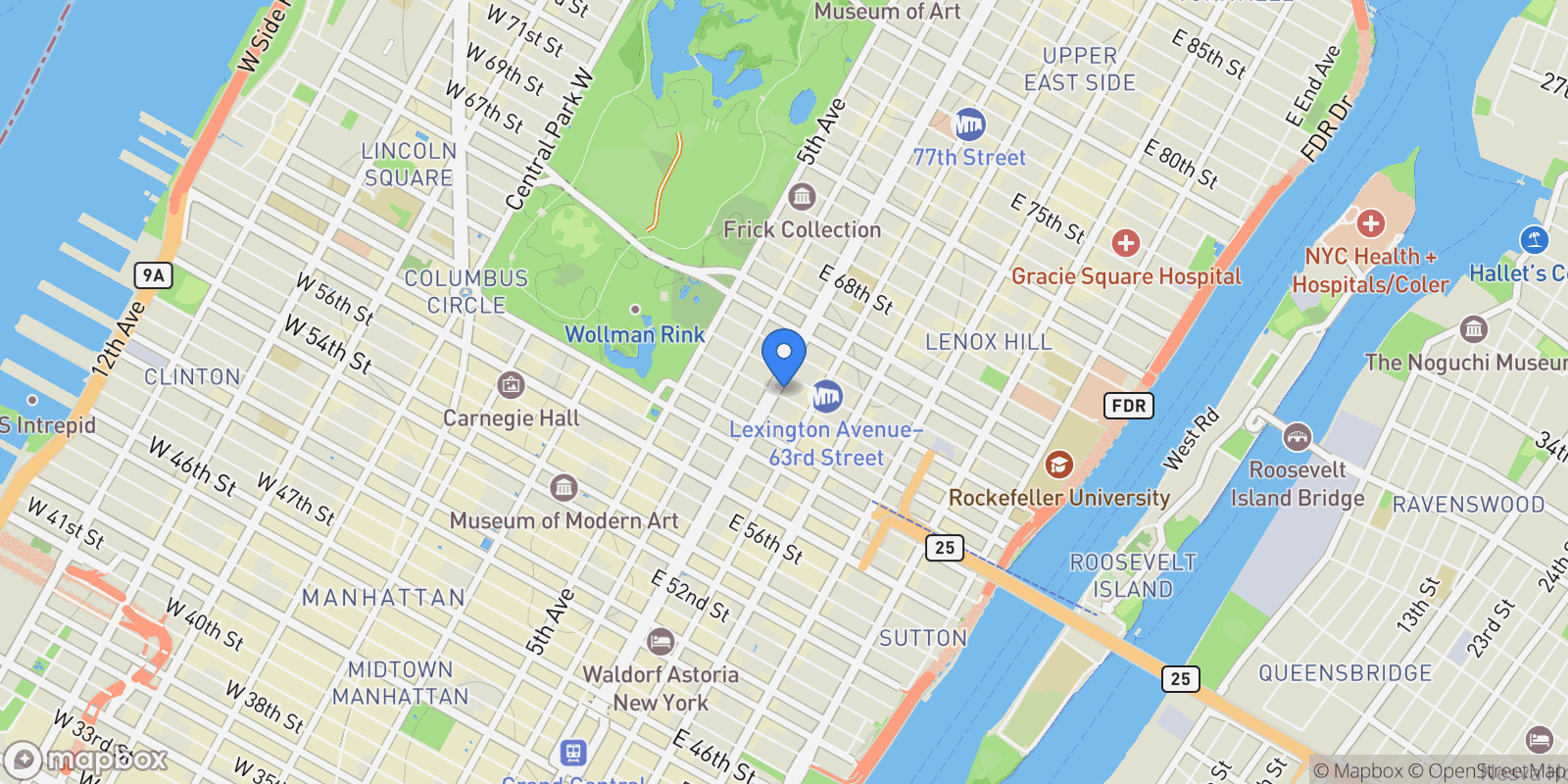 Map showing 563 PARK AVE, New York, New York, United States.