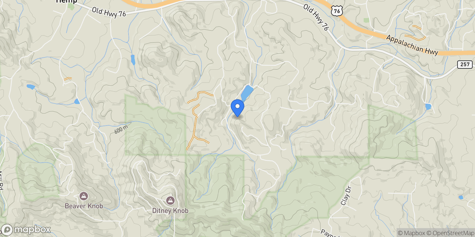 Map showing 2085 Briar Cove Road, Morganton, Georgia, United States.