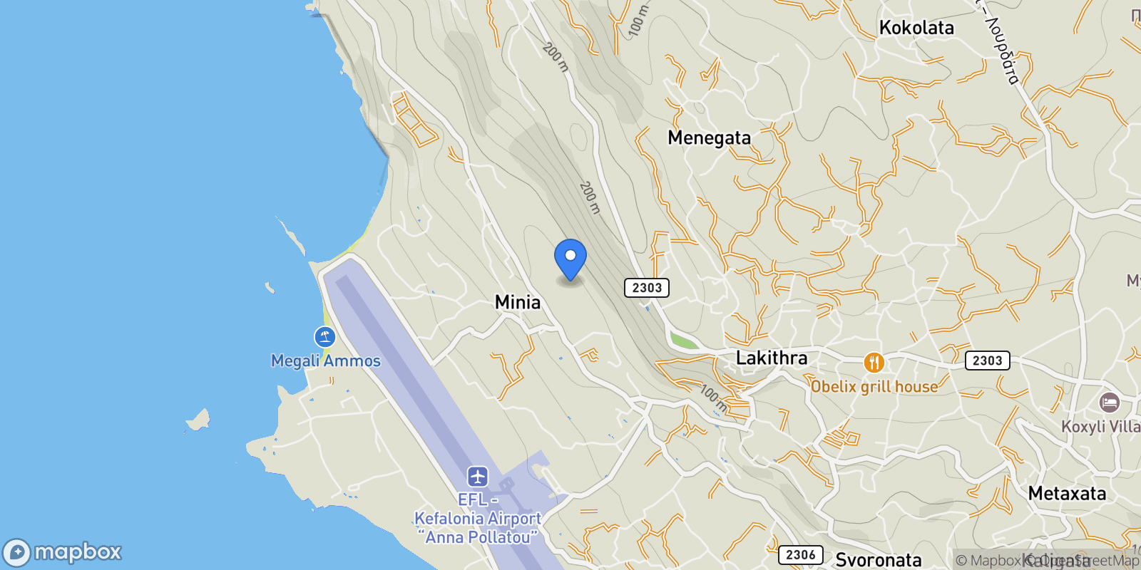 Map showing Argostoli, Peloponnese, Western Greece and the Ionian, Greece.