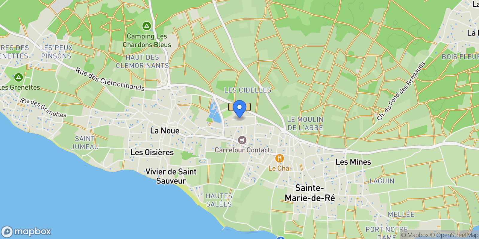 Map showing Sainte-Marie-de-Ré, Nouvelle-Aquitaine, France.