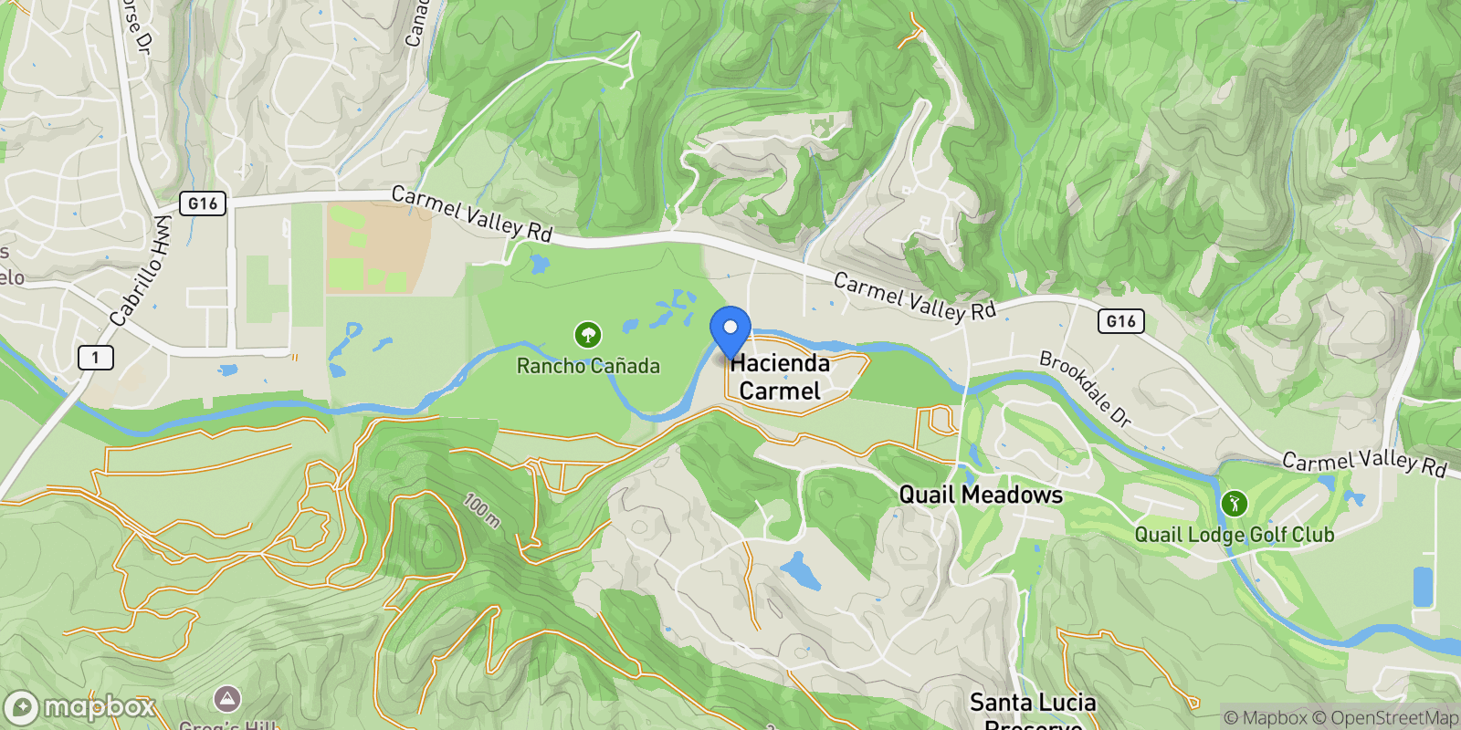 Map showing 181 Hacienda Carmel, Carmel, CA 93923, Carmel-by-the-Sea, California, United States.