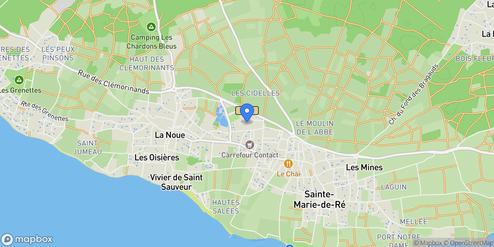 Map showing Sainte-Marie-de-Ré, Nouvelle-Aquitaine, France.