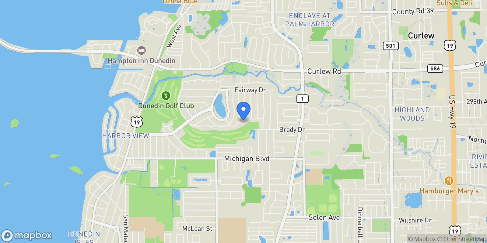 Map showing 2309 Jones Court, Dunedin, FL 34698, Dunedin, Florida, United States.