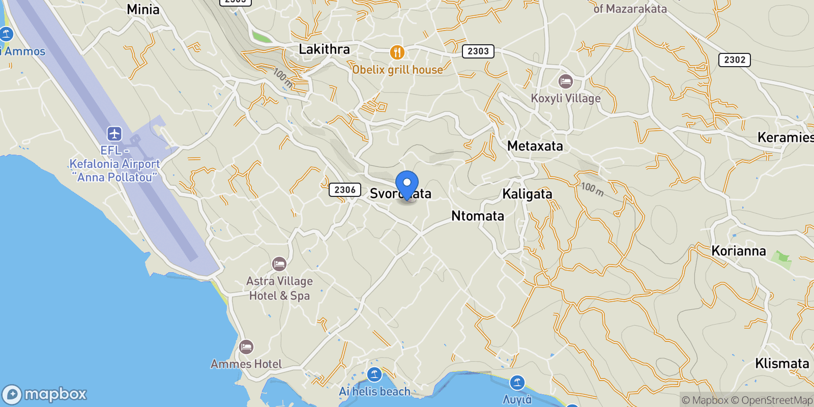 Map showing Argostoli, Peloponnese, Western Greece and the Ionian, Greece.