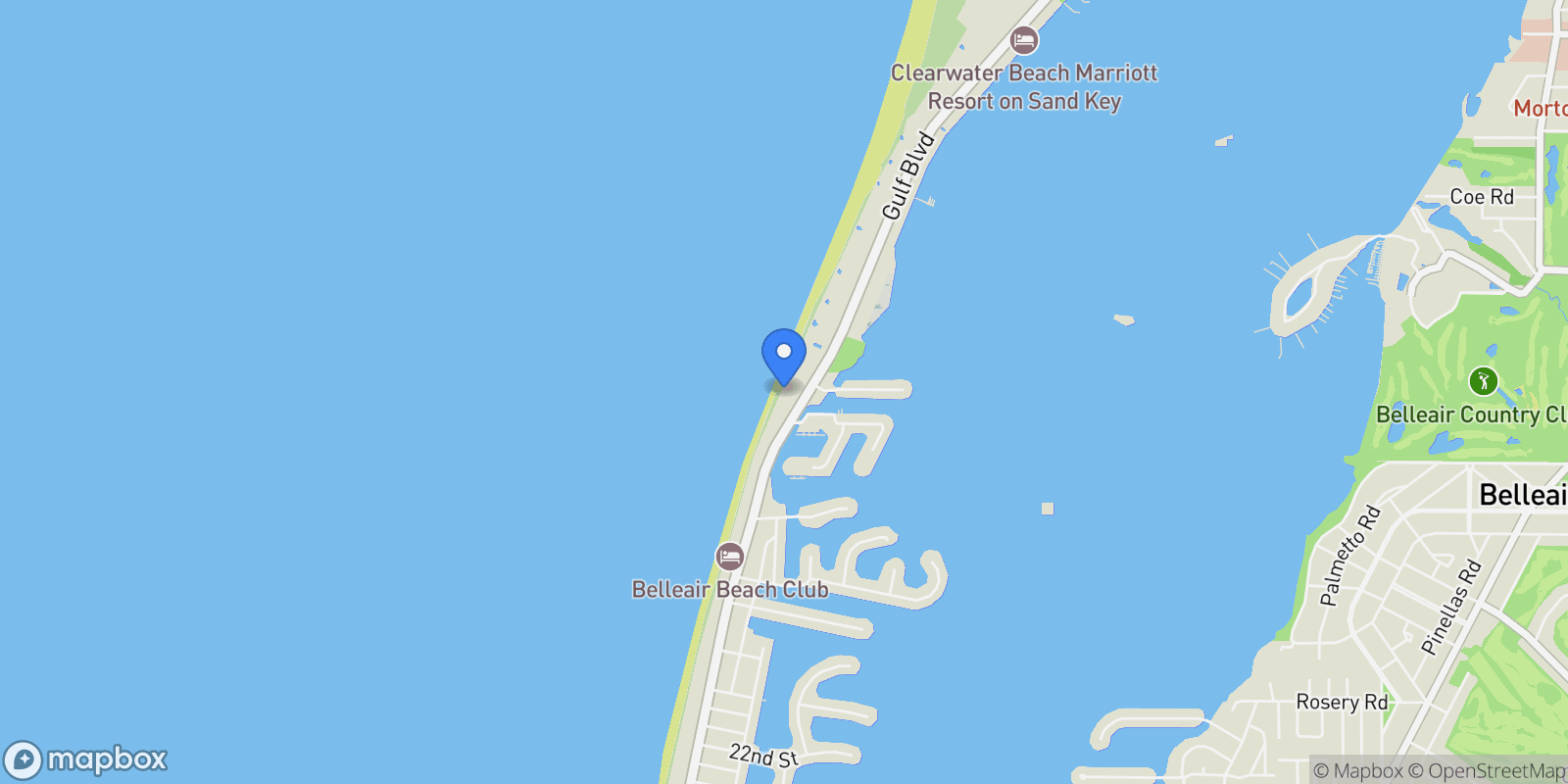 Map showing 1586 Gulf Boulevard , 2502, Clearwater Beach, FL 33767, Clearwater, Florida, United States.
