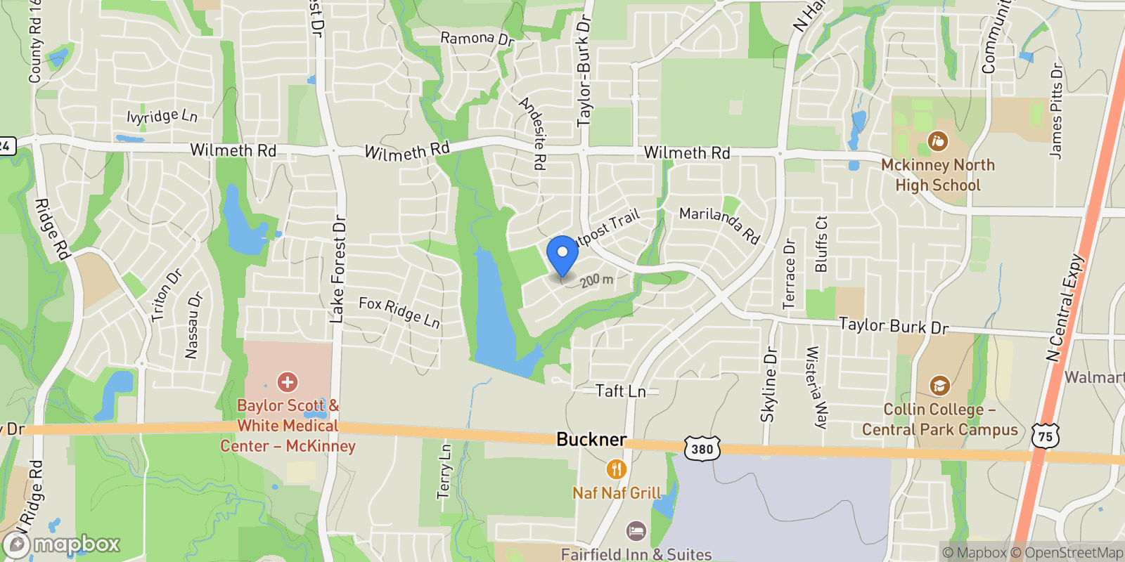 Map showing 4012 Hibiscus Drive, McKinney, Texas, United States.