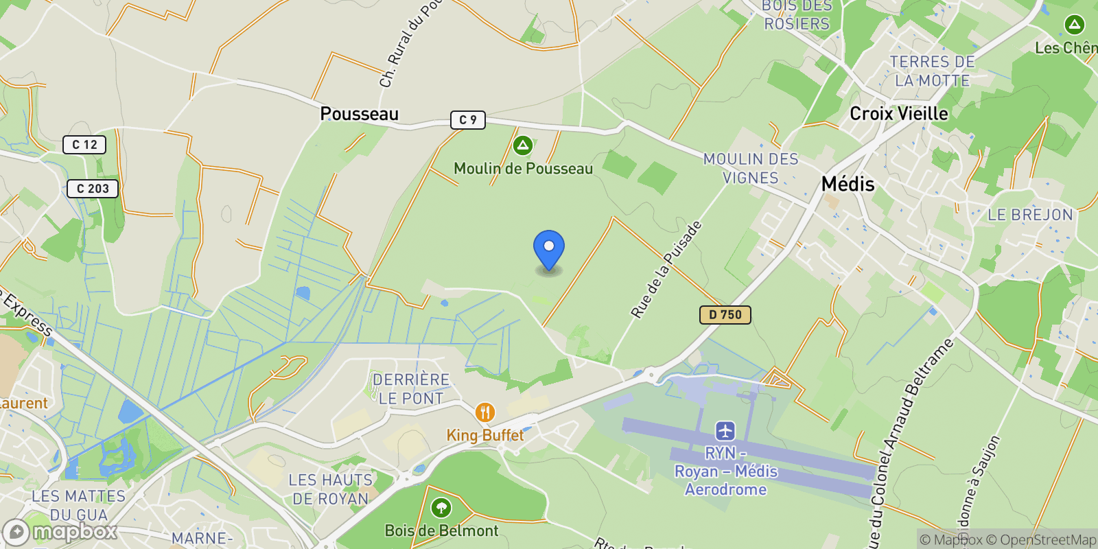 Map showing Chaillevette, Rétaud, Nouvelle-Aquitaine, France.