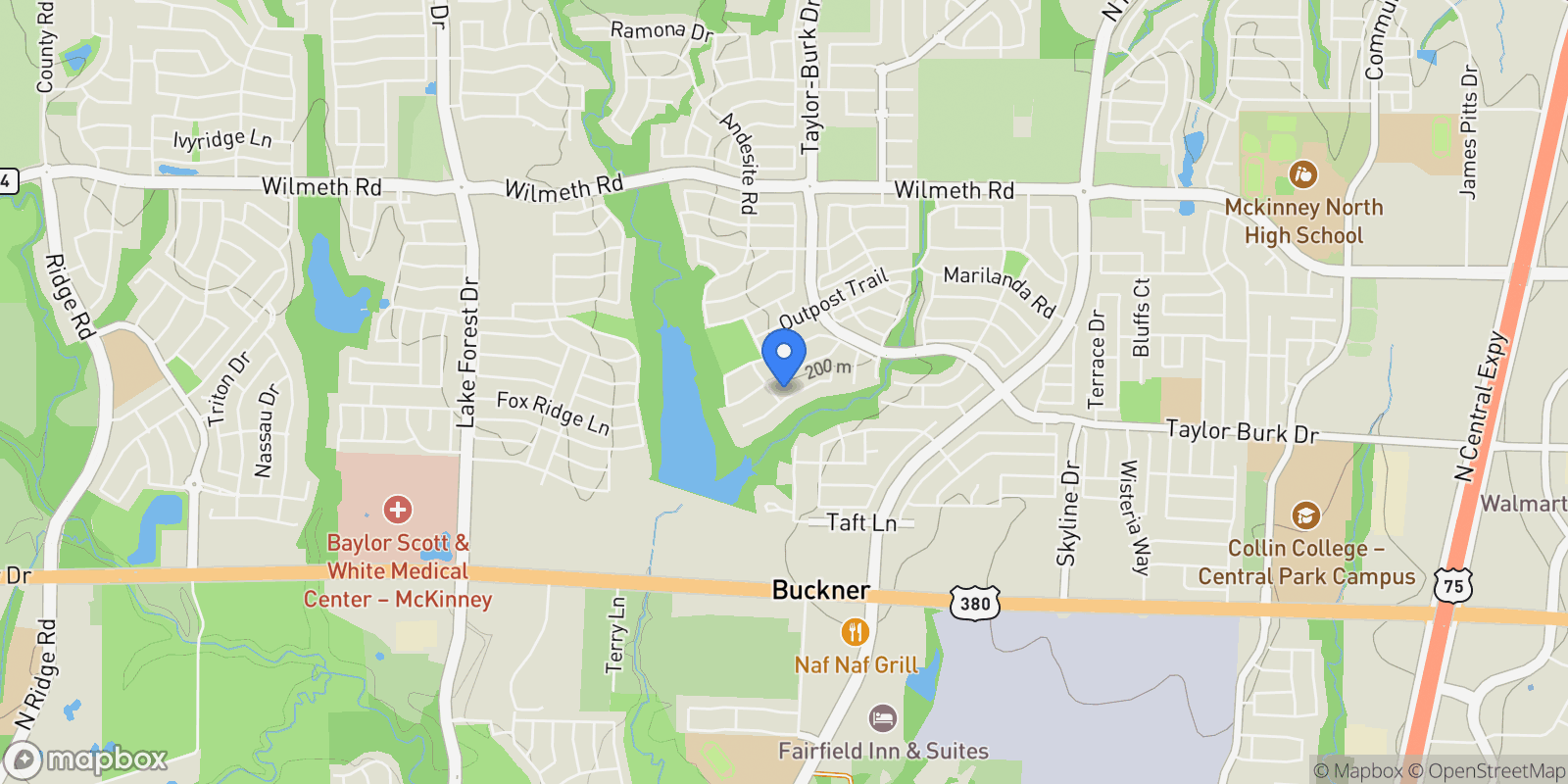 Map showing 4020 Bentsen Street, McKinney, Texas, United States.