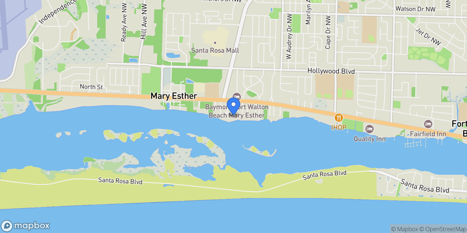 Map showing Mary Esther, Florida, United States.