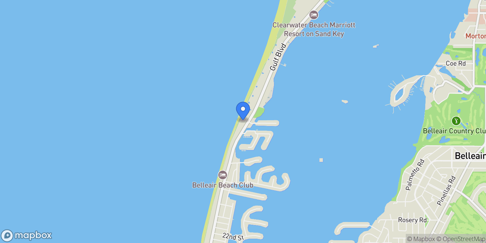 Map showing 1582 Gulf Boulevard , 1106, Clearwater Beach, FL 33767, Clearwater, Florida, United States.