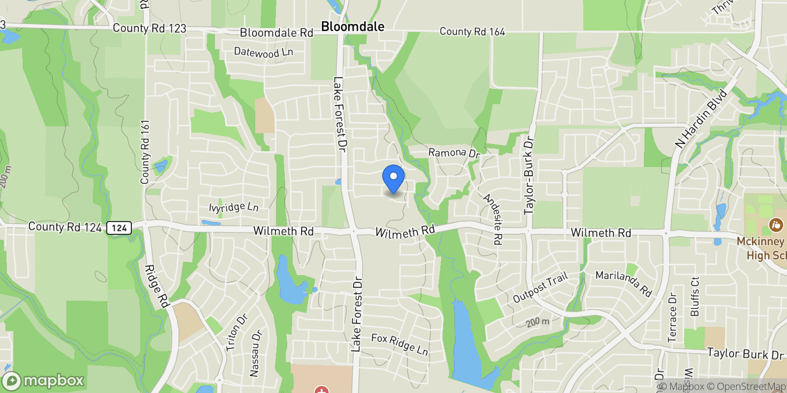 Map showing 4524 Tippett Drive, McKinney, Texas, United States.