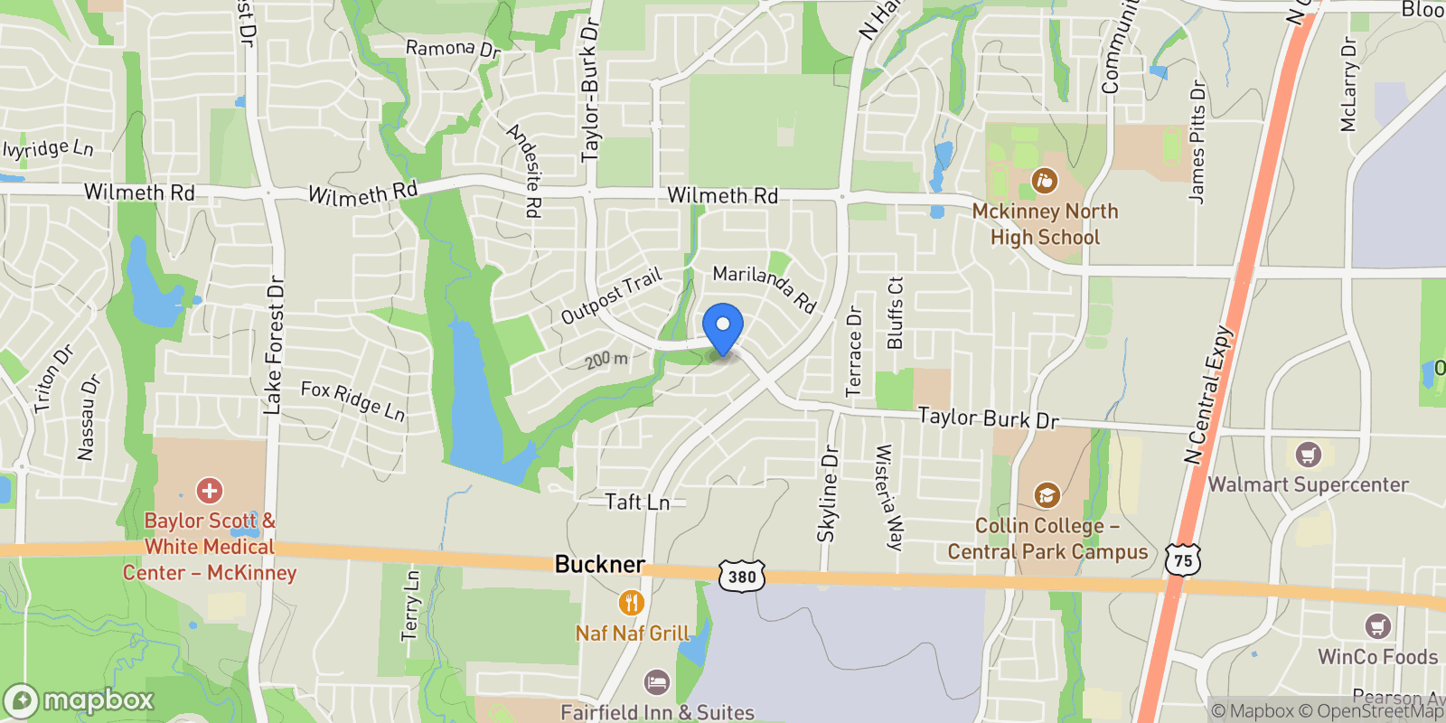 Map showing 3112 Lapis Lane, McKinney, Texas, United States.